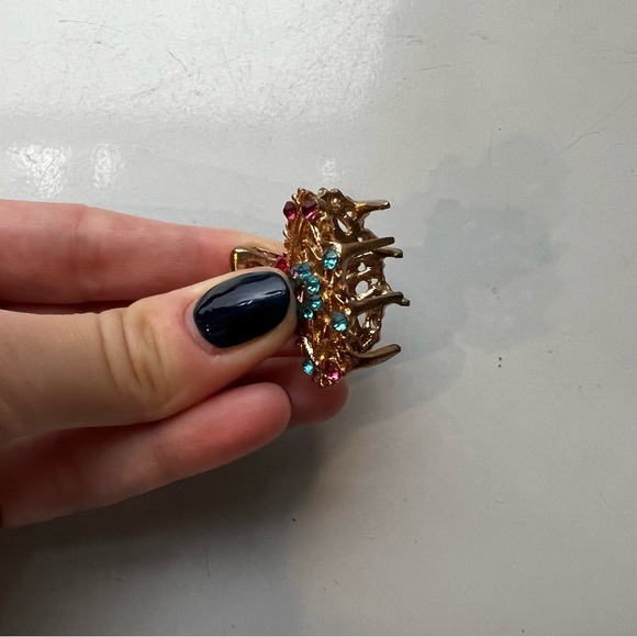 🌸Vintage ornate rose gold + rhinestone floral hair clip - Picture 6 of 8